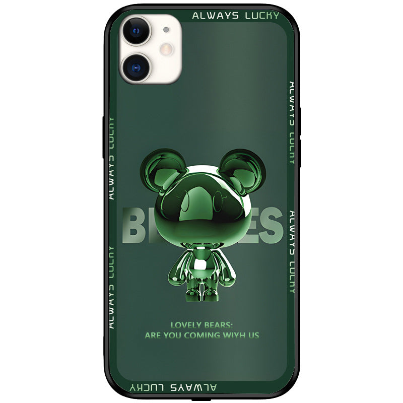 Incoming Call Luminous Metal Bear Phone Case