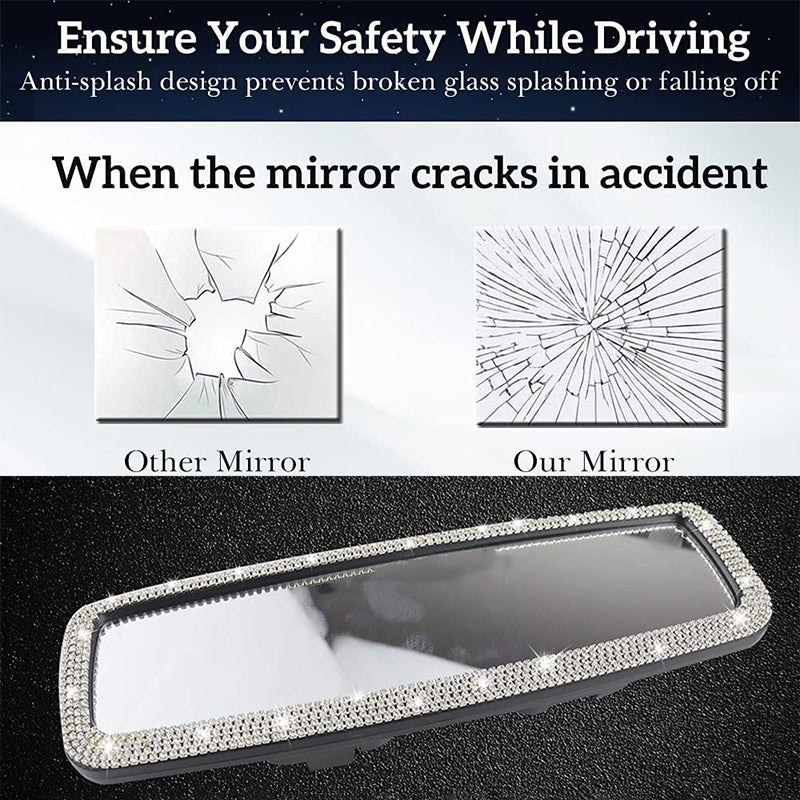 Car Mirror Accessories With Crystal Diamonds