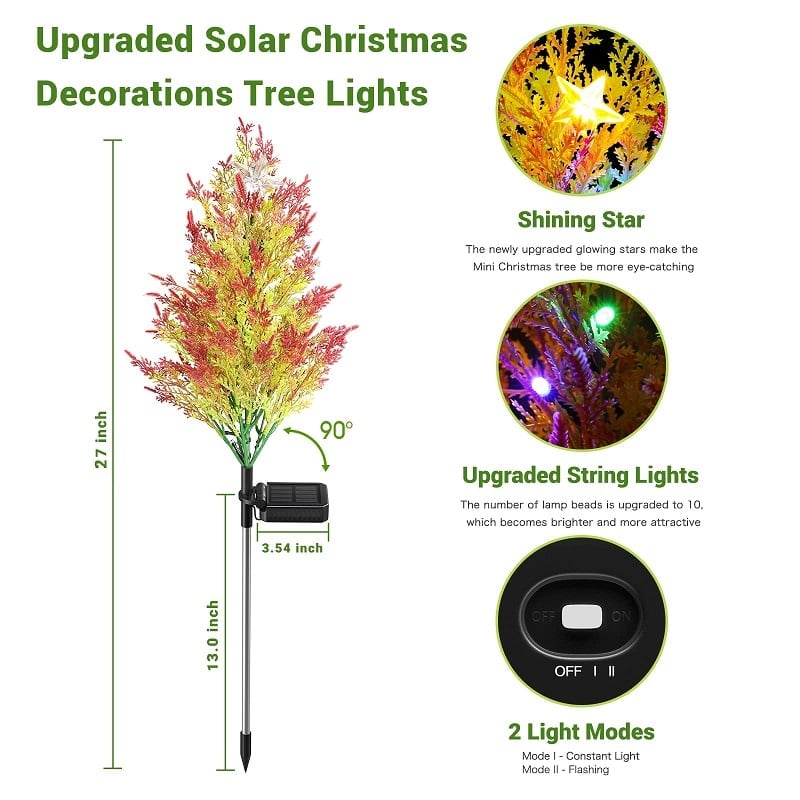 🎄Solar Christmas LED Colored Pine and Cypress Tree Light🌟