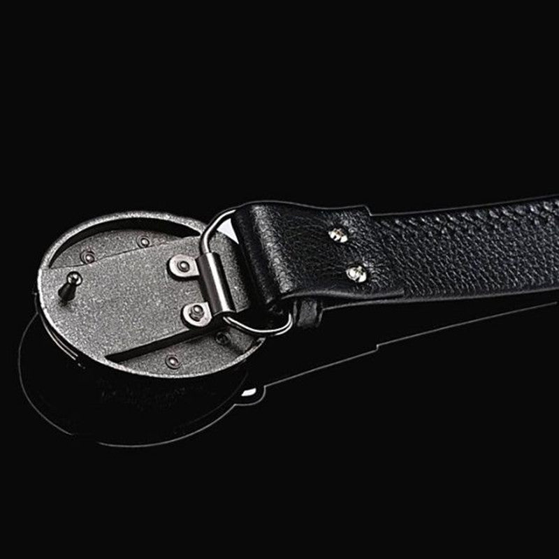 Men's Leather Defensive Punk Belt Knife