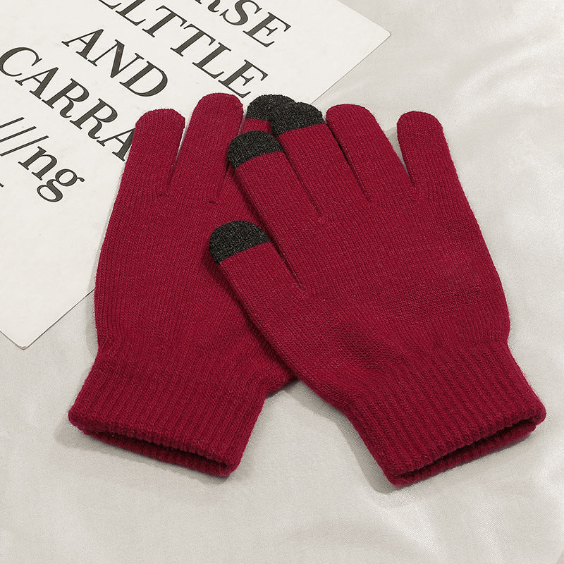 Cycling non-slip knitted gloves