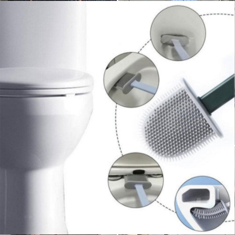 Perforation-free Hydraulic Toilet Brush with Long Handle