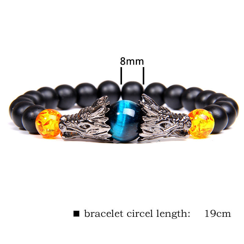 Dragon Head Tiger Eye Bead Bracelet