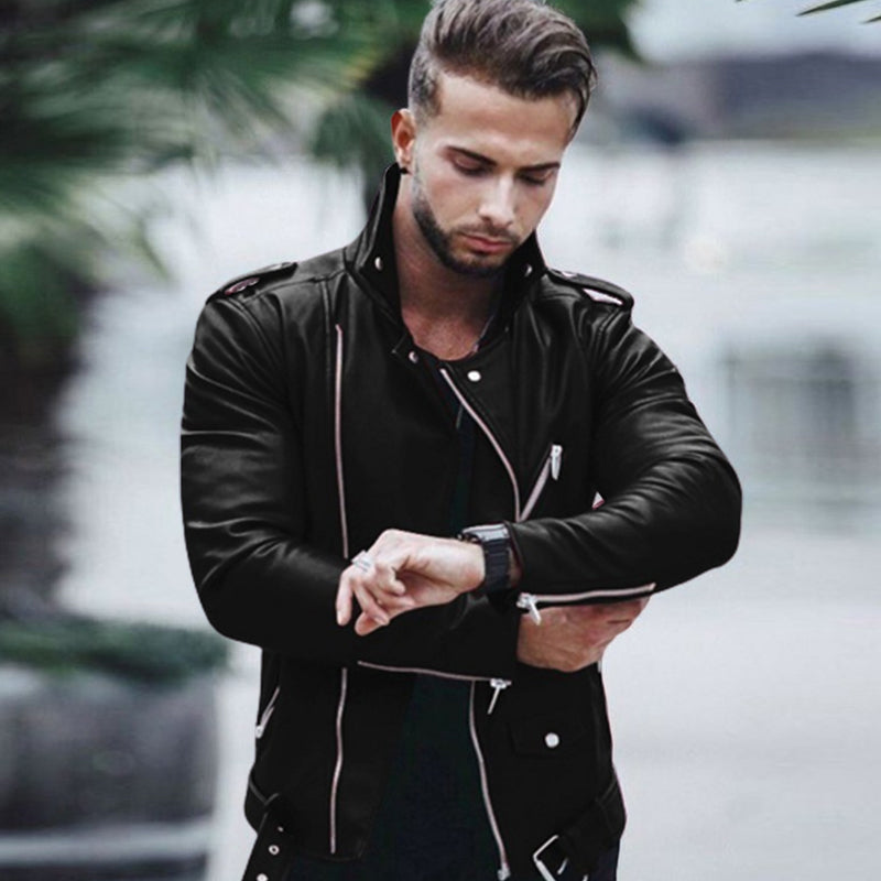 Fashion Slim Leather Jacket