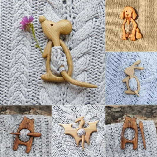 Handmade Wooden Brooch Pin