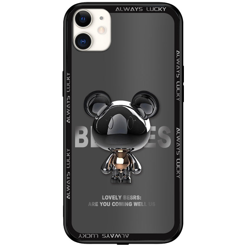 Incoming Call Luminous Metal Bear Phone Case