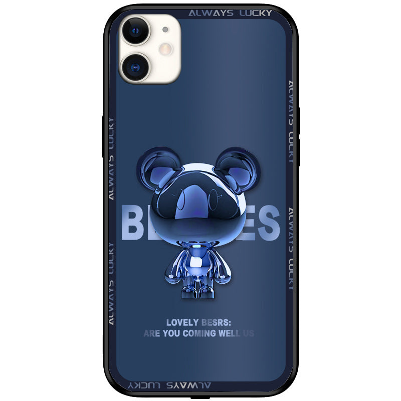 Incoming Call Luminous Metal Bear Phone Case