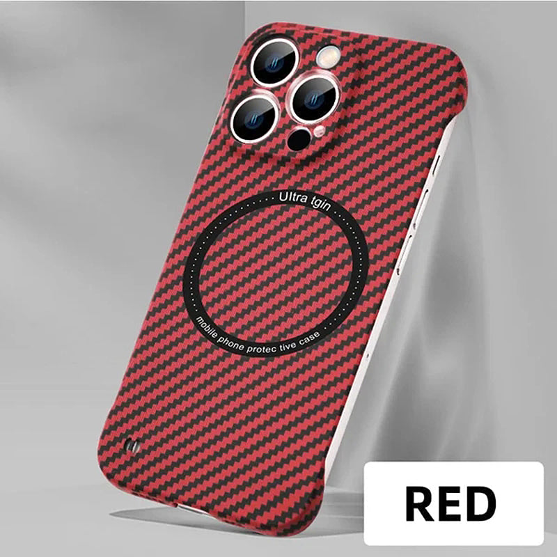 Borderless Carbon Fiber Pattern Magnetic Phone Case