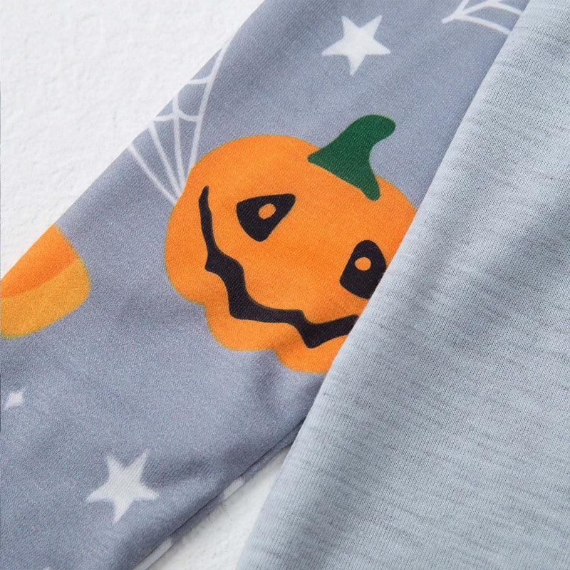 Skull Pumpkin Print Halloween Family Pajama Sets