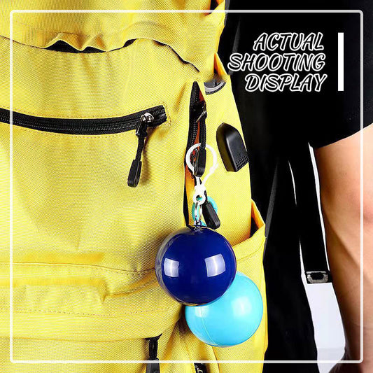 Portable Poncho Disposable Raincoat Ball Keychain