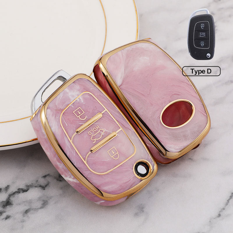 For Hyundai-Car Rhinestone Keychain Key Case