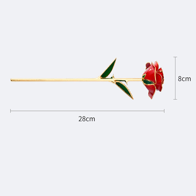 24k Gold Plated Roses - RED