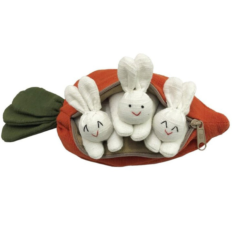 Hide-and-Seek Bunnies in Carrot Pouch