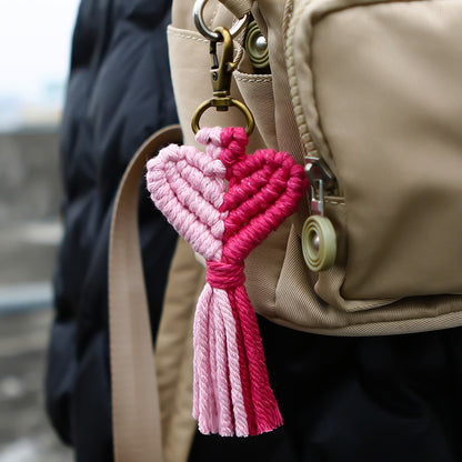 Valentine's Day Tassel Keychain Peach Heart Heart