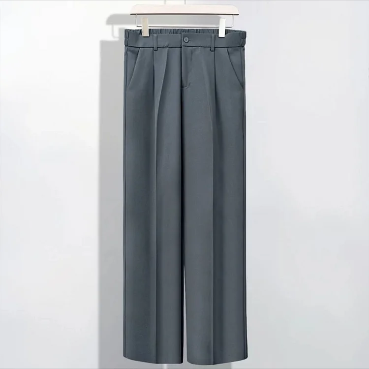 Spring Summer Ice Silk Straight Leg Pants