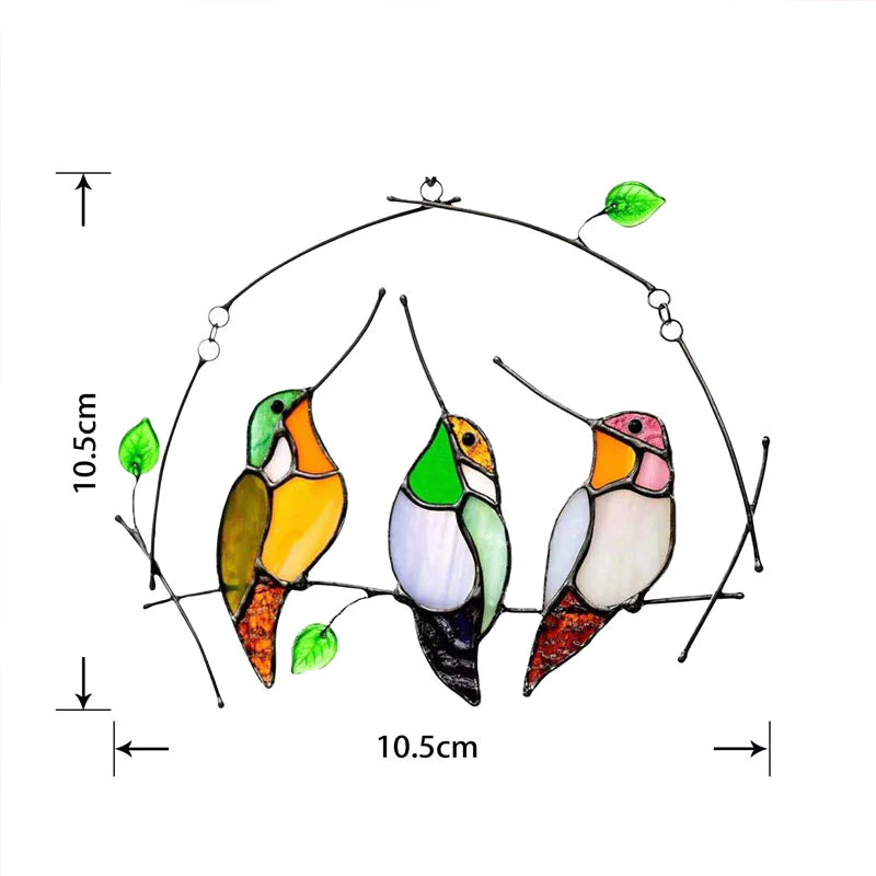 Birds Stained Glass Window Hangings