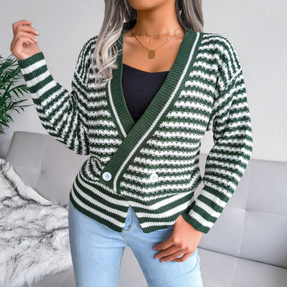 Design Striped Long-sleeved Sweater