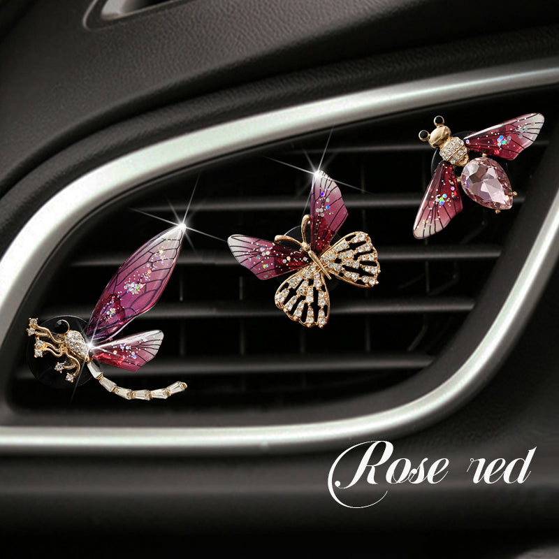 Exquisite Metal Butterfly Bee Dragonfly Car Perfume Clip