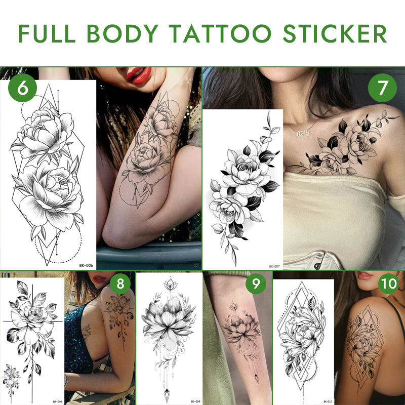 Sketch Flower Full Body Tattoo Sticker