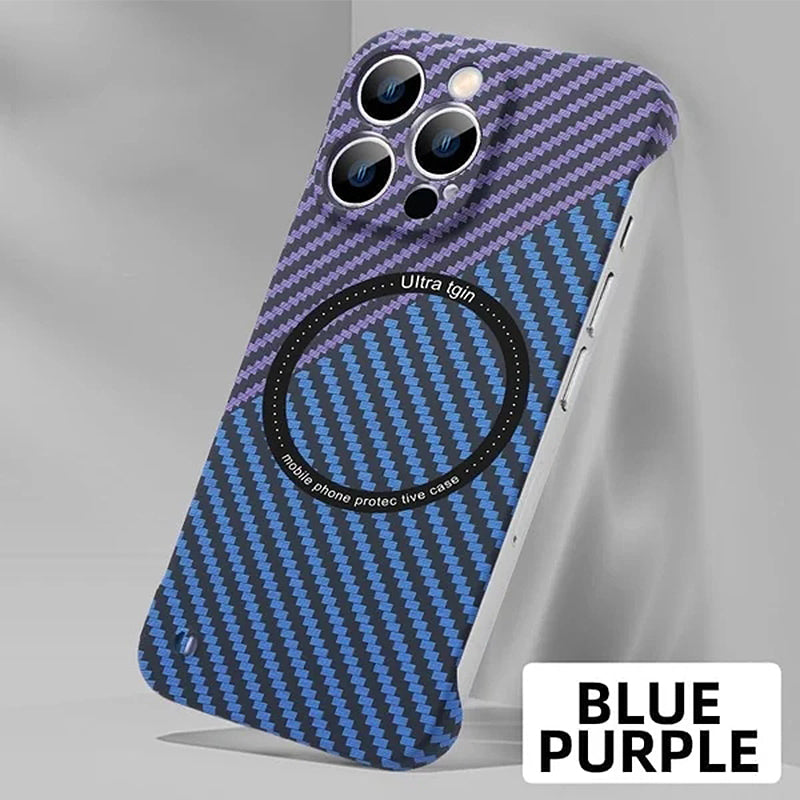 Borderless Carbon Fiber Pattern Magnetic Phone Case