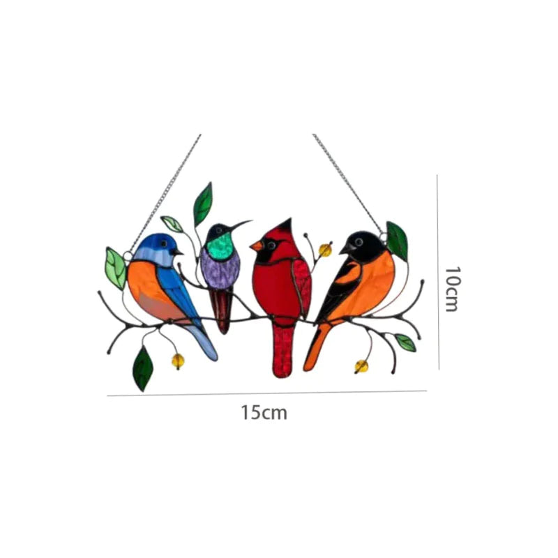 Birds Stained Glass Window Hangings