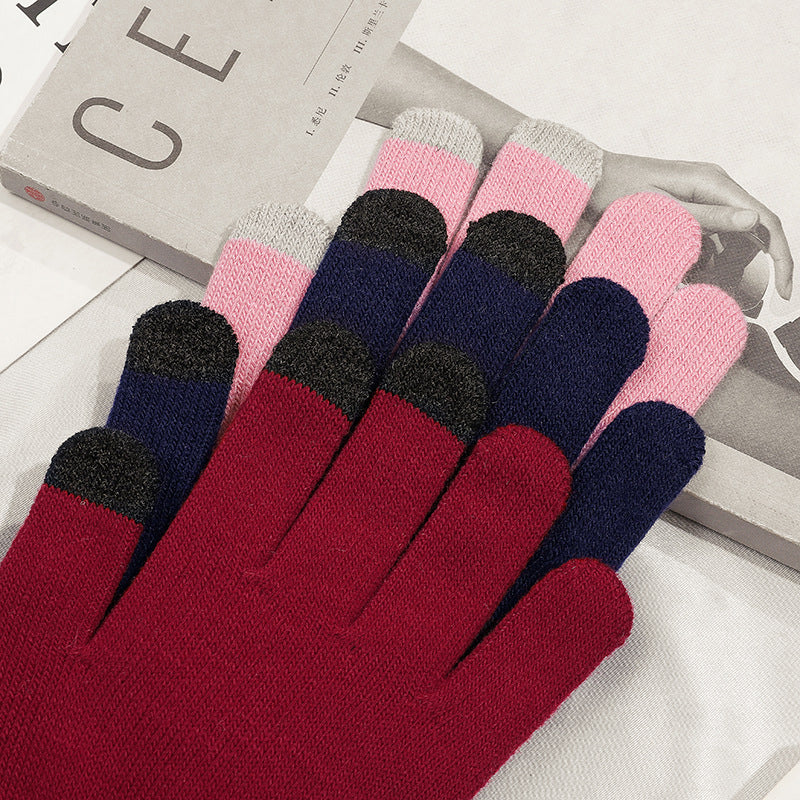 Cycling non-slip knitted gloves