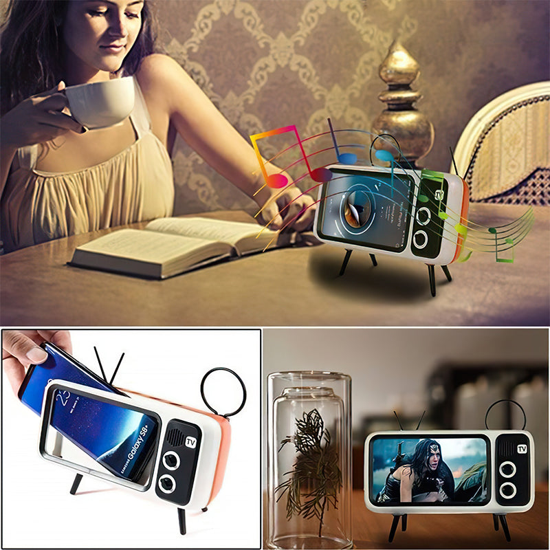 Retro TV BlueTooth Speaker Mobile Phone Holder