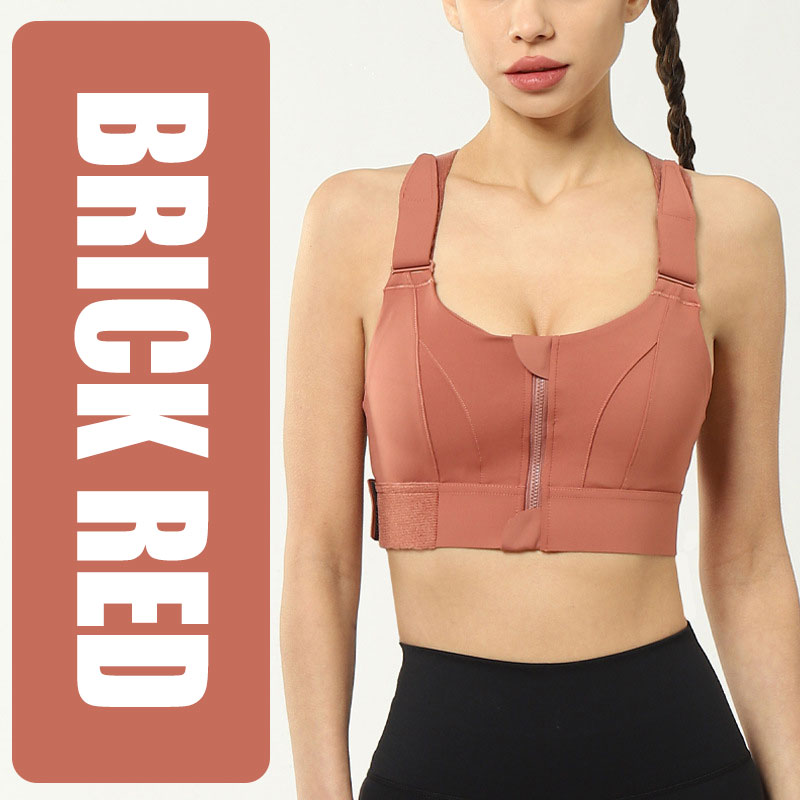 Plus Size Velcro Front Zip Sports Bra