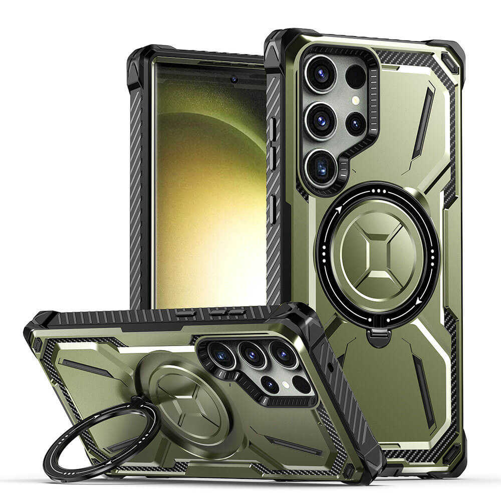 Metal Armor Four Corners Shockproof Magnetic Phone Case