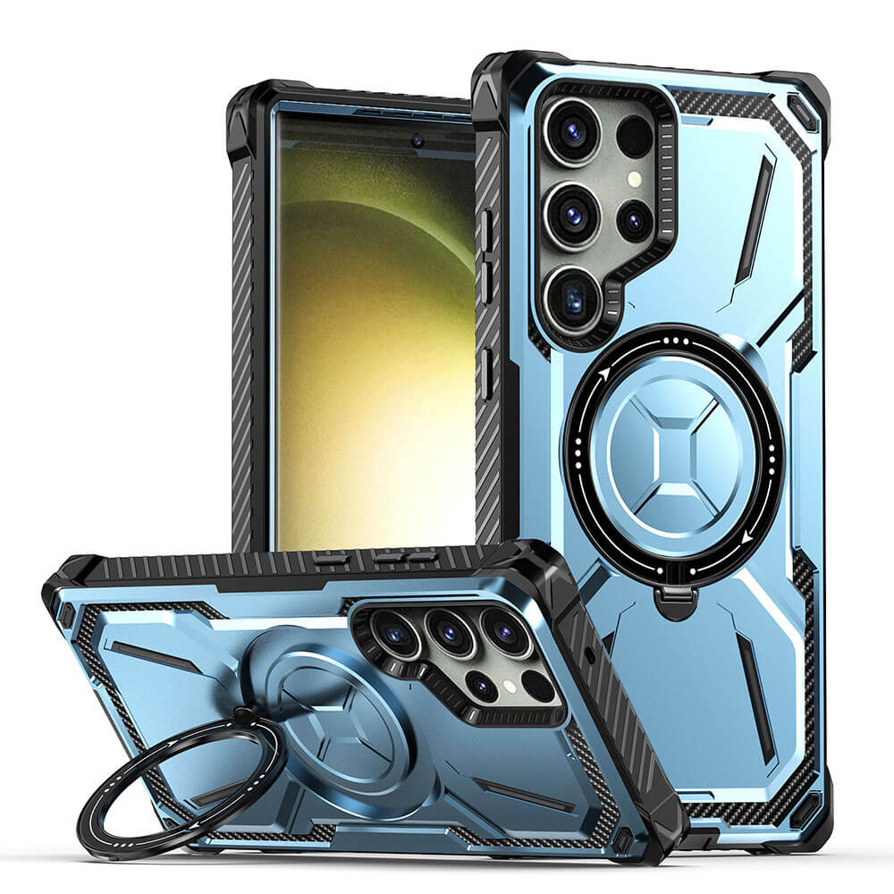 Metal Armor Four Corners Shockproof Magnetic Phone Case