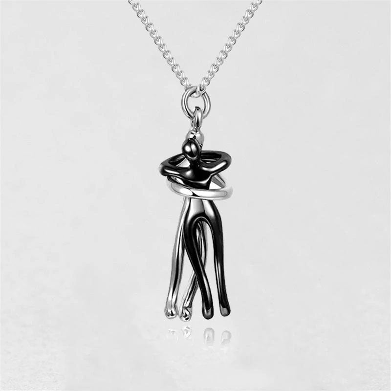 Men And Woman Embrace Clavicle Chain Necklace