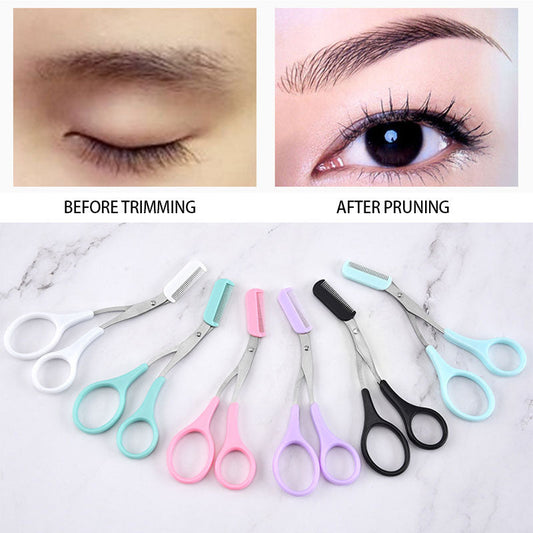 Eyebrow Trimmer Scissors with Comb