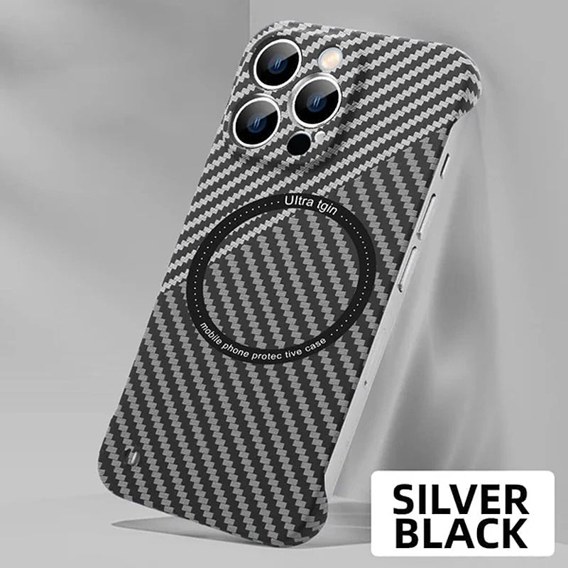 Borderless Carbon Fiber Pattern Magnetic Phone Case