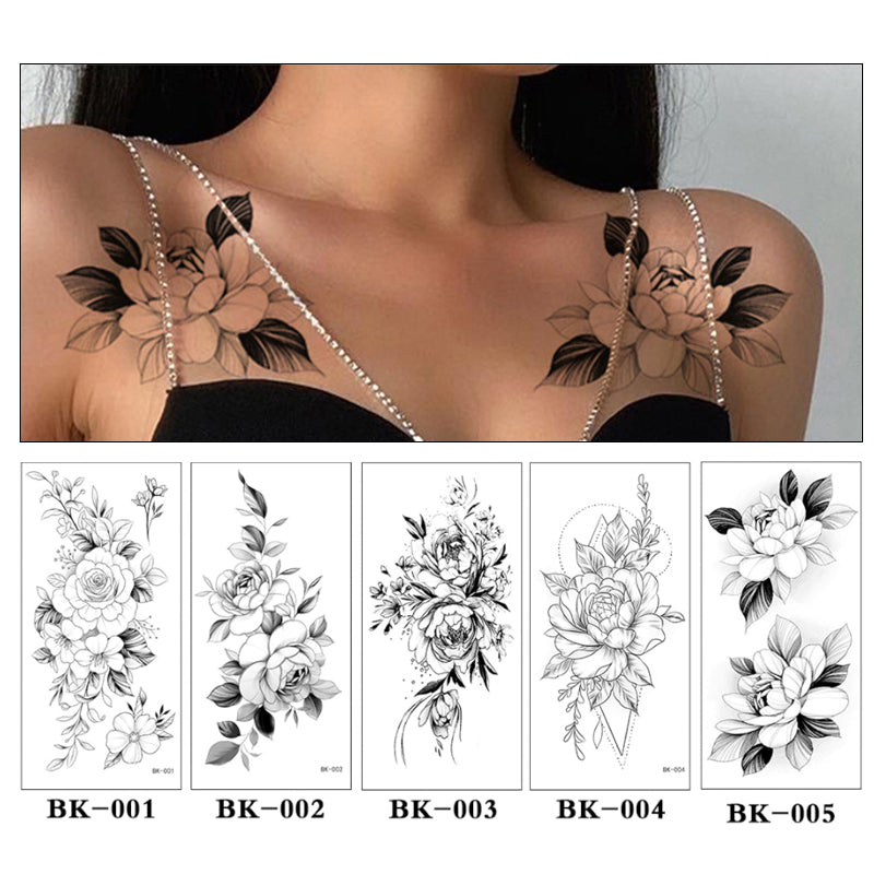 Sketch Flower Full Body Tattoo Sticker