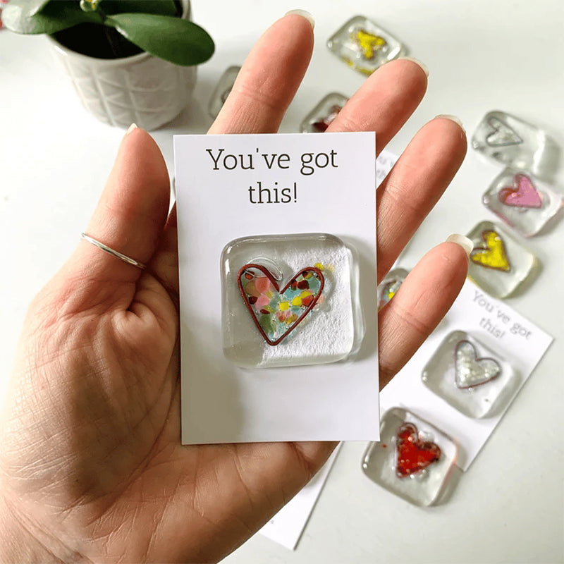 2023 Molten Glass Heart Pocket Token Gift