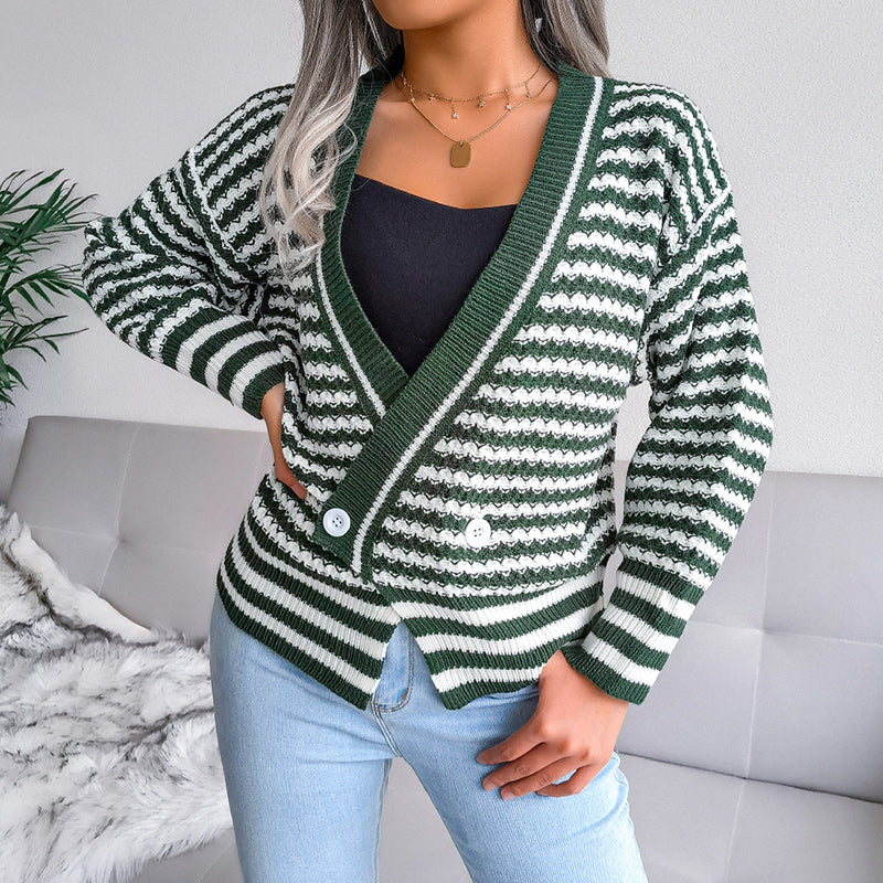 Design Striped Long-sleeved Sweater