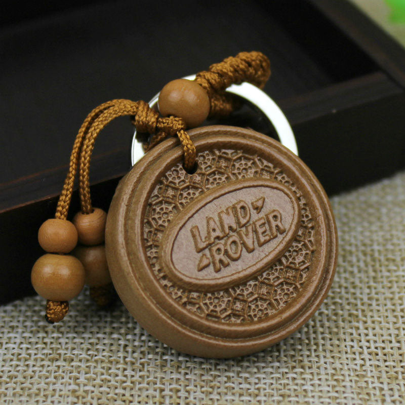 Fashion Mahogany Carving Car Logo Keychain Keyring Pendant