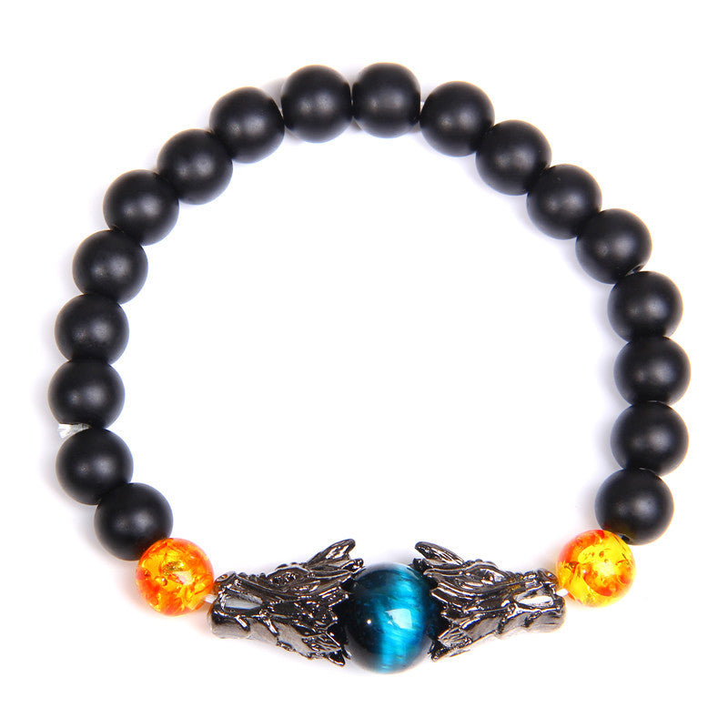 Dragon Head Tiger Eye Bead Bracelet