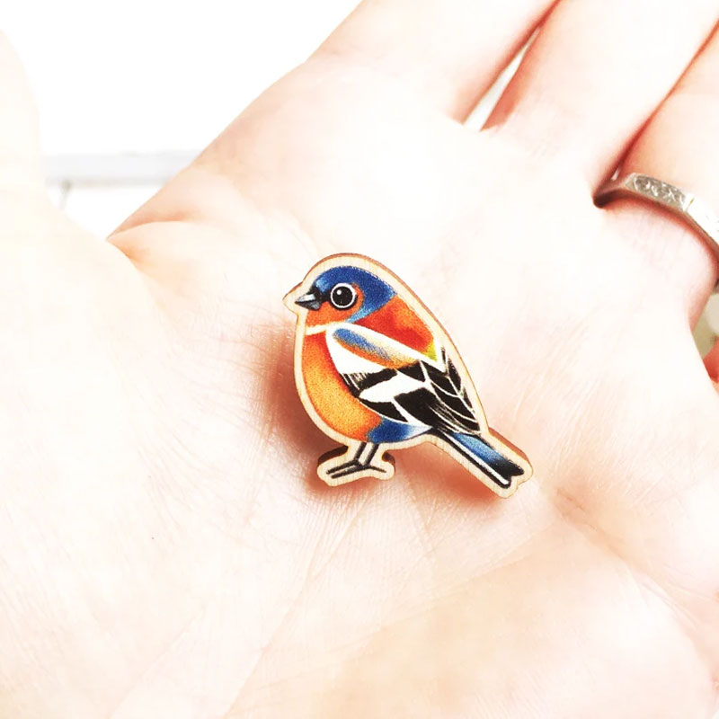 Handmade Mini Tiny Bird Badg