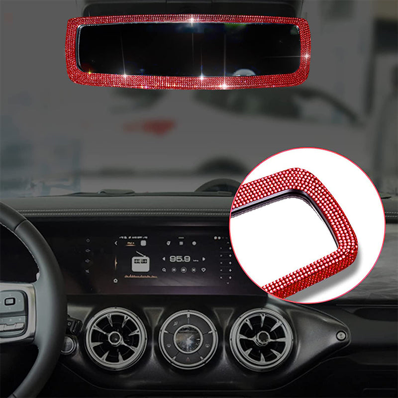 Car Mirror Accessories With Crystal Diamonds