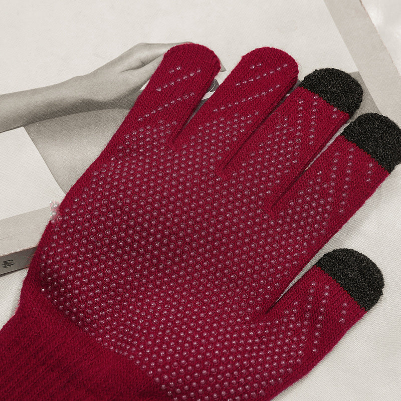 Cycling non-slip knitted gloves