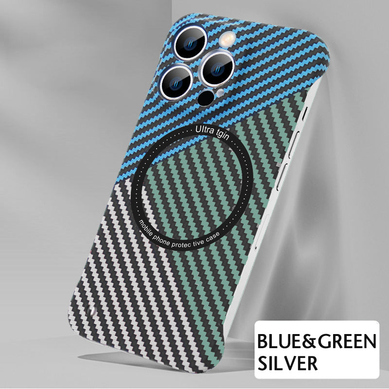 Borderless Carbon Fiber Pattern Magnetic Phone Case