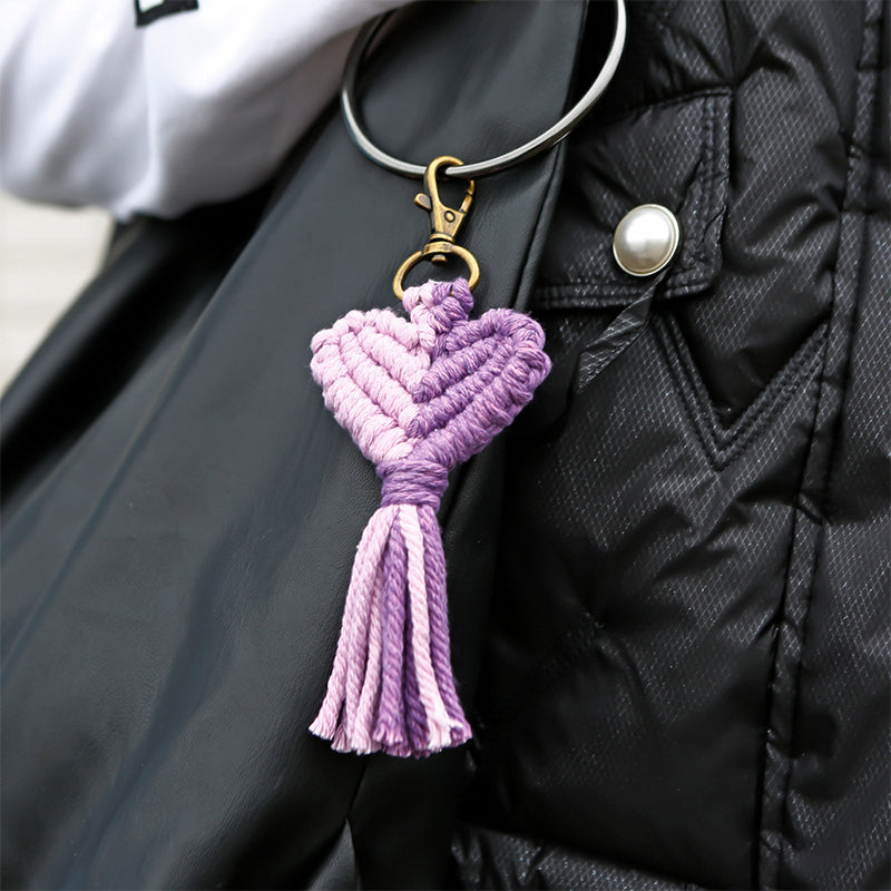 Valentine's Day Tassel Keychain Peach Heart Heart