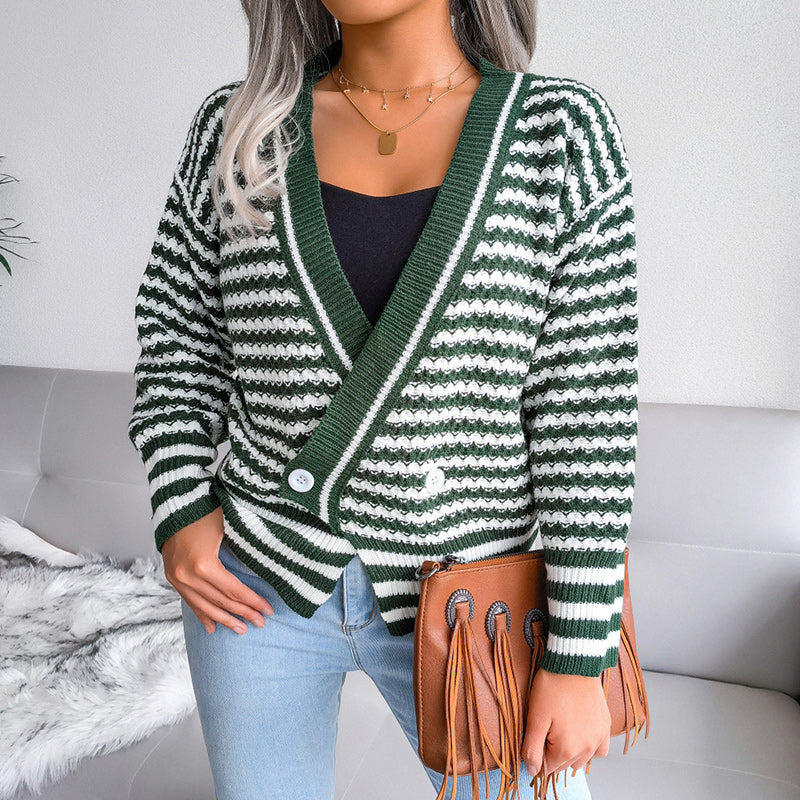 Design Striped Long-sleeved Sweater