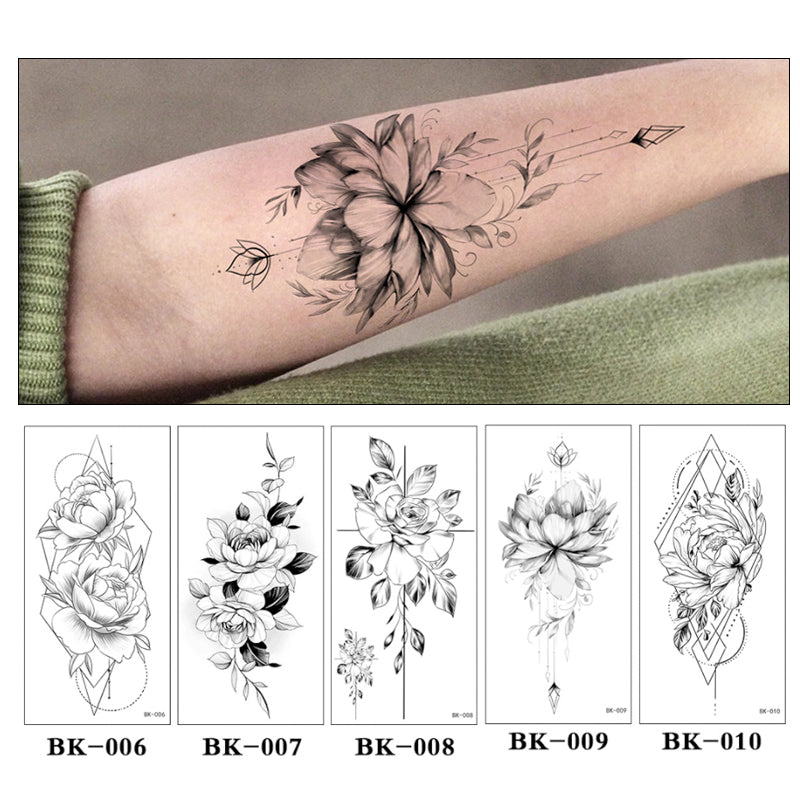 Sketch Flower Full Body Tattoo Sticker