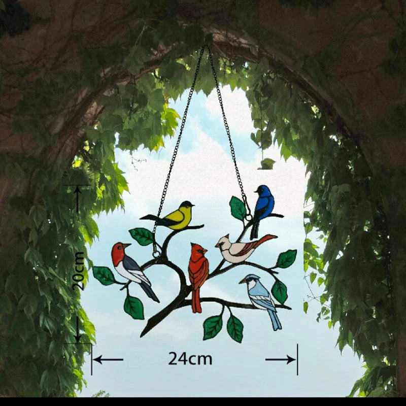 Birds Stained Glass Window Hangings