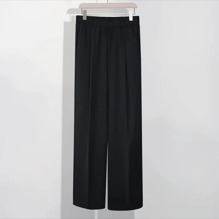 Spring Summer Ice Silk Straight Leg Pants