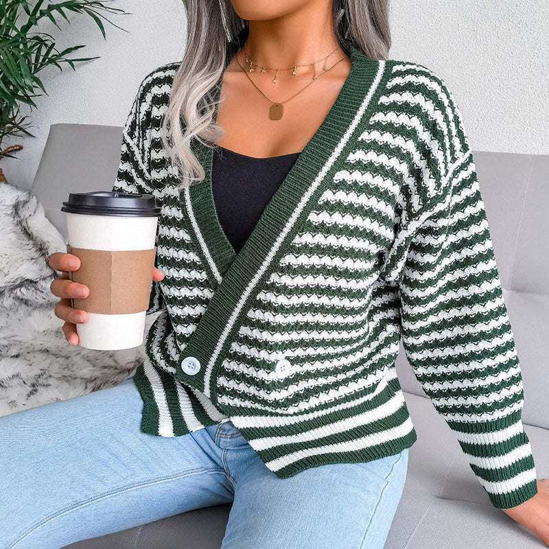 Design Striped Long-sleeved Sweater