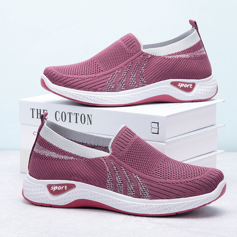 Soft Bottom Middle And Old Mother Shoes Fly Knitting Women's Shoes