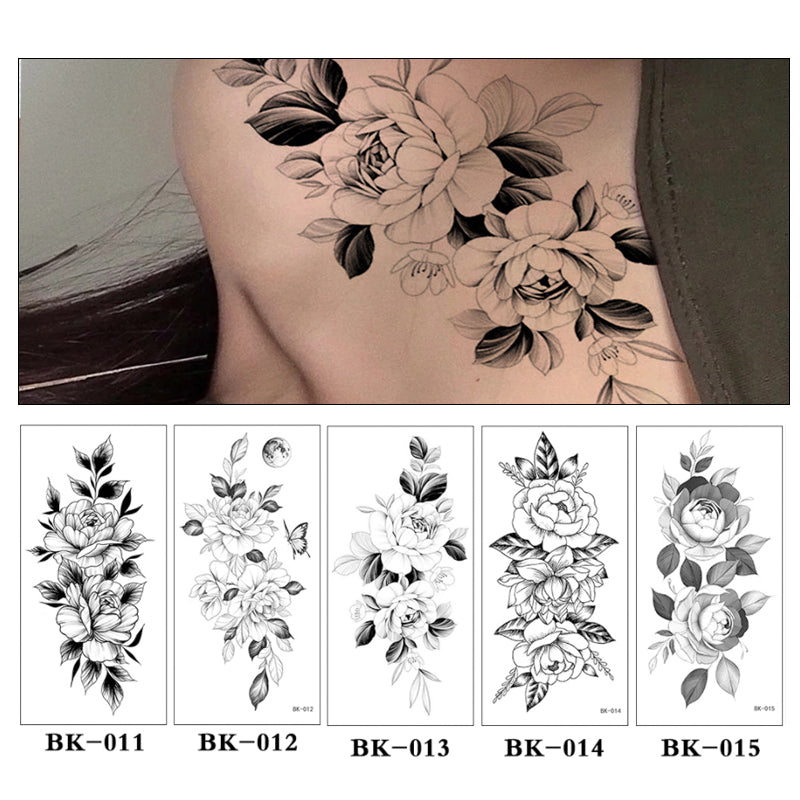 Sketch Flower Full Body Tattoo Sticker